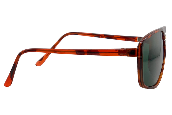 TORT/GOLD SQUARE FRAME WITH GREEN LENSES