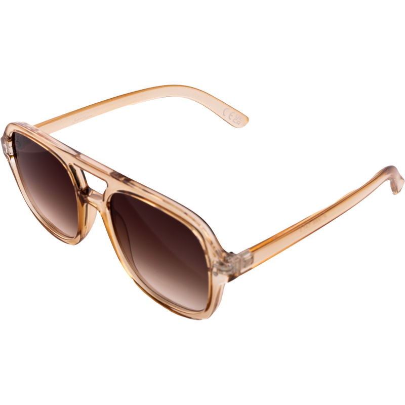 BEIGE AVIATOR WITH BROWN GRAD LENSES