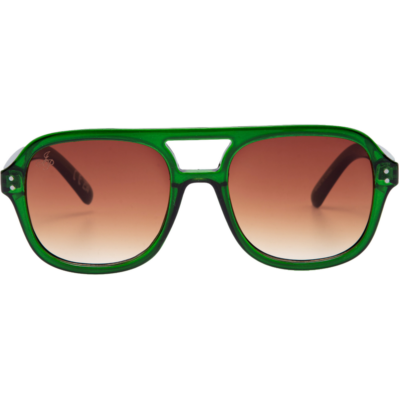 GREEN AVIATOR FRAME WITH BROWN LENSES