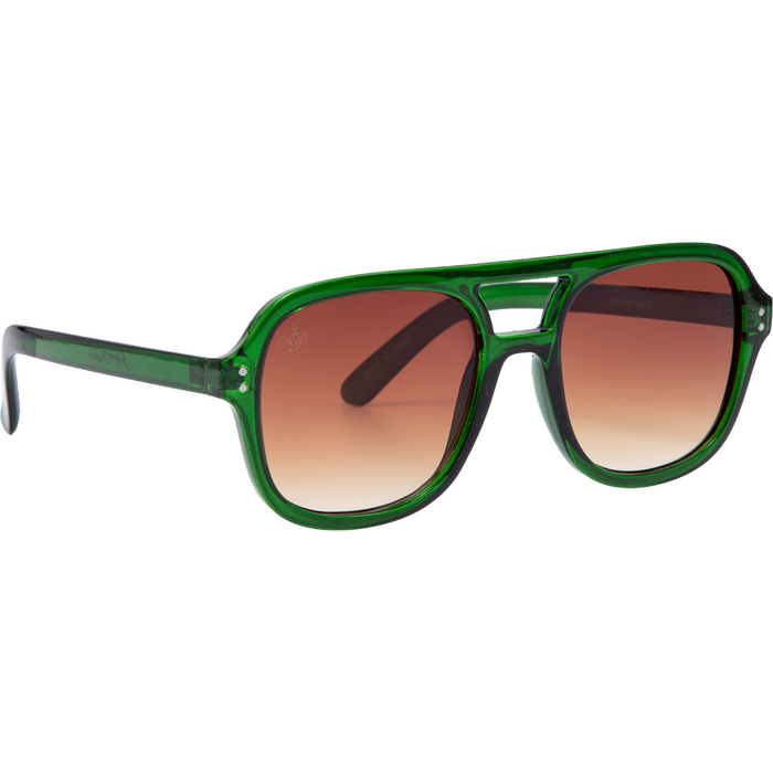 GREEN AVIATOR FRAME WITH BROWN LENSES