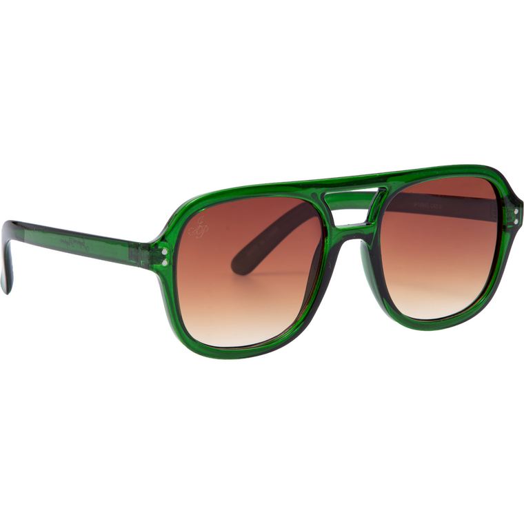GREEN AVIATOR FRAME WITH BROWN LENSES