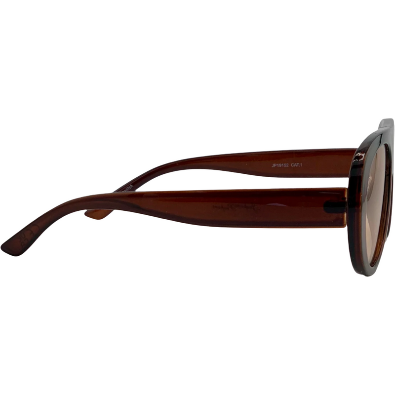 BROWN ROUND FRAME WITH BROWN LENSES