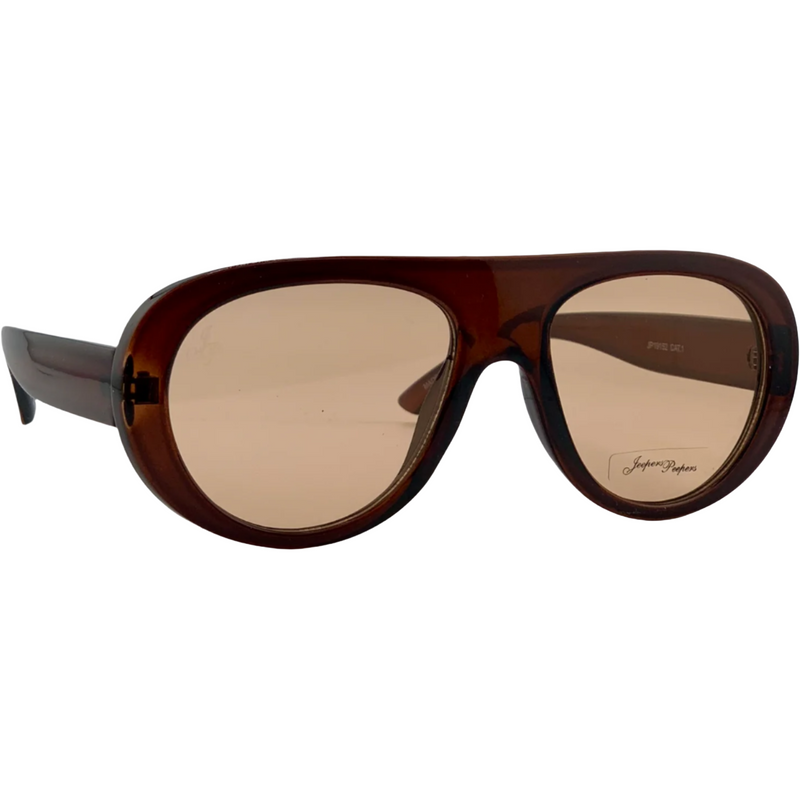 BROWN ROUND FRAME WITH BROWN LENSES