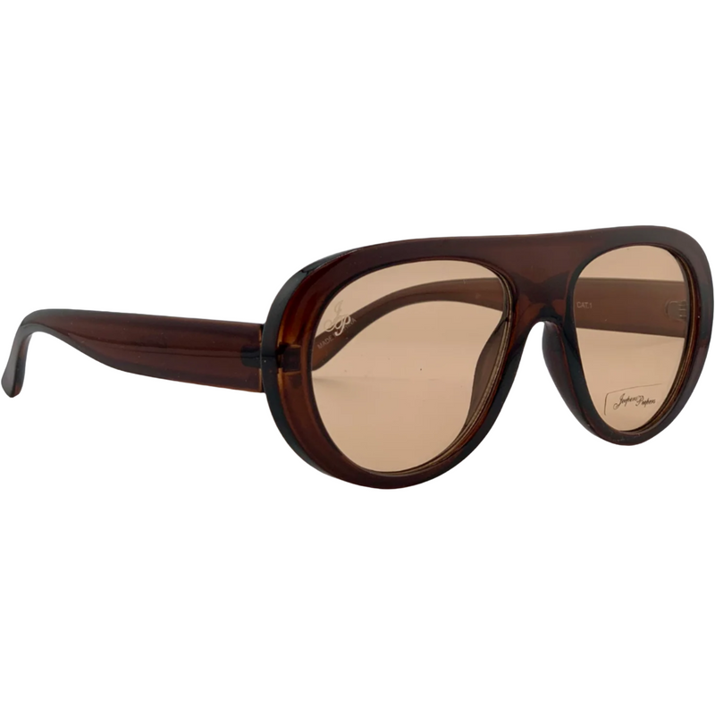 BROWN ROUND FRAME WITH BROWN LENSES