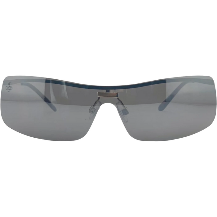 GOLD VISOR FRAME WITH SILVER LENSES