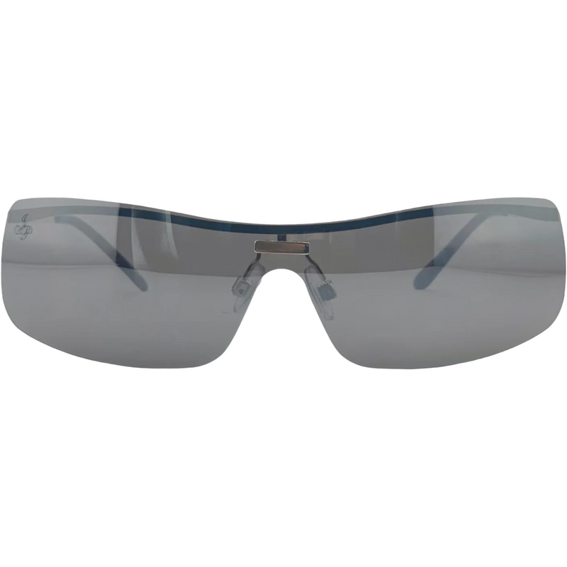 GOLD VISOR FRAME WITH SILVER LENSES