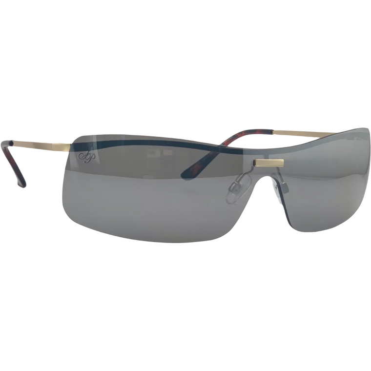 GOLD VISOR FRAME WITH SILVER LENSES