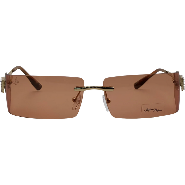 GOLD VISOR FRAME WITH ORANGE LENSES