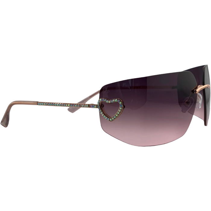 GOLD VISOR FRAME WITH PINK LENSES