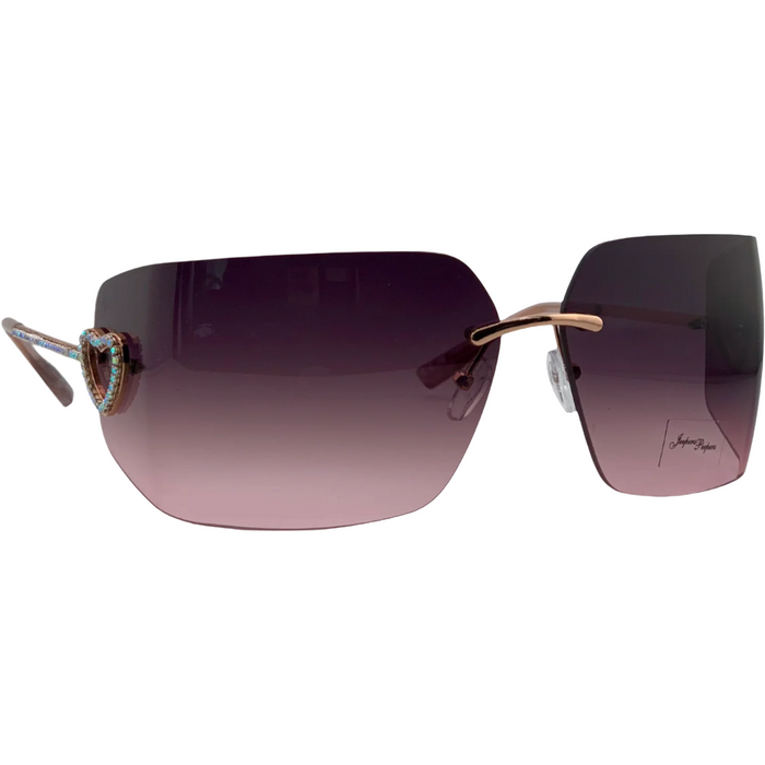 GOLD VISOR FRAME WITH PINK LENSES