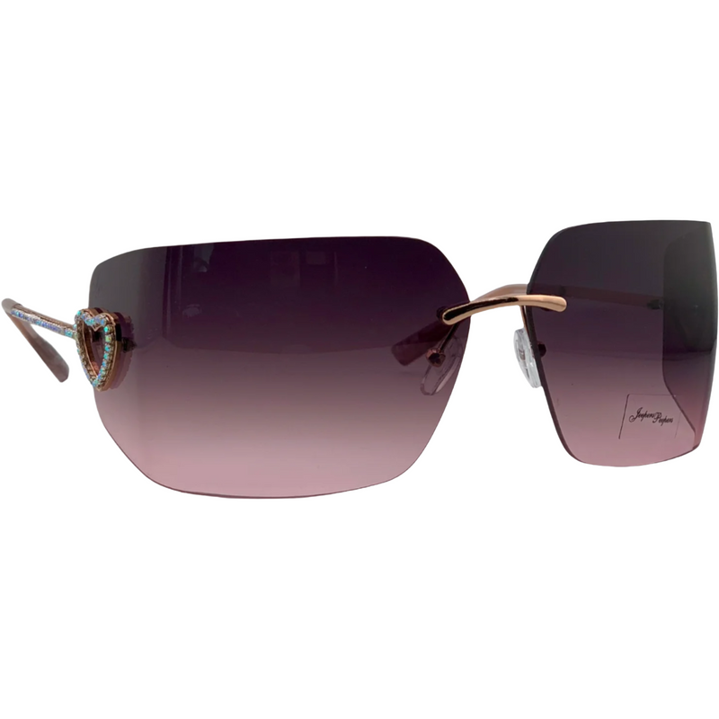 GOLD VISOR FRAME WITH PINK LENSES