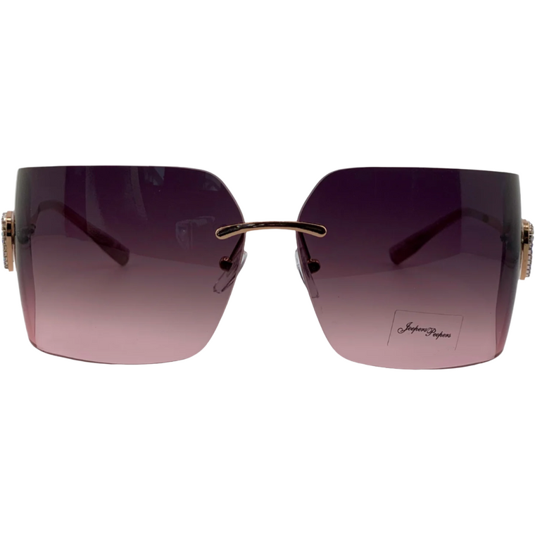 GOLD VISOR FRAME WITH PINK LENSES