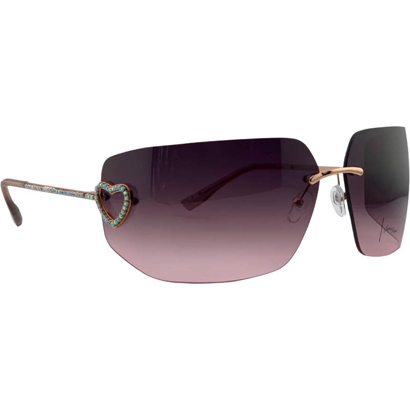 GOLD VISOR FRAME WITH PINK LENSES