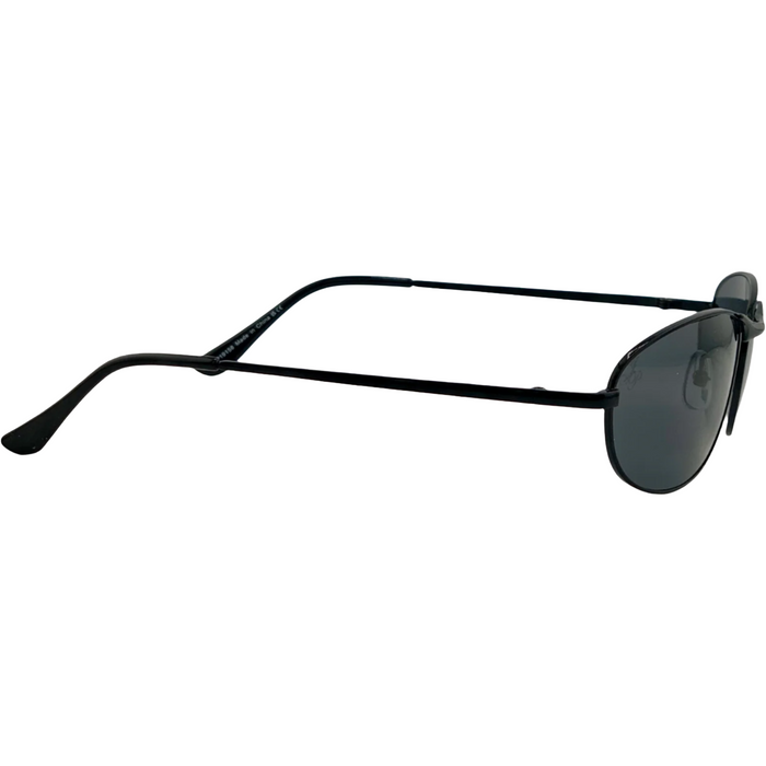 BLACK OVAL FRAME WITH BLACK LENSES