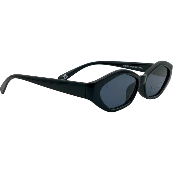 BLACK OVAL FRAME WITH GREY LENSES