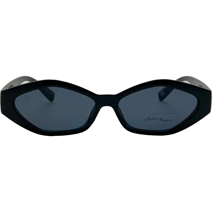 BLACK OVAL FRAME WITH GREY LENSES
