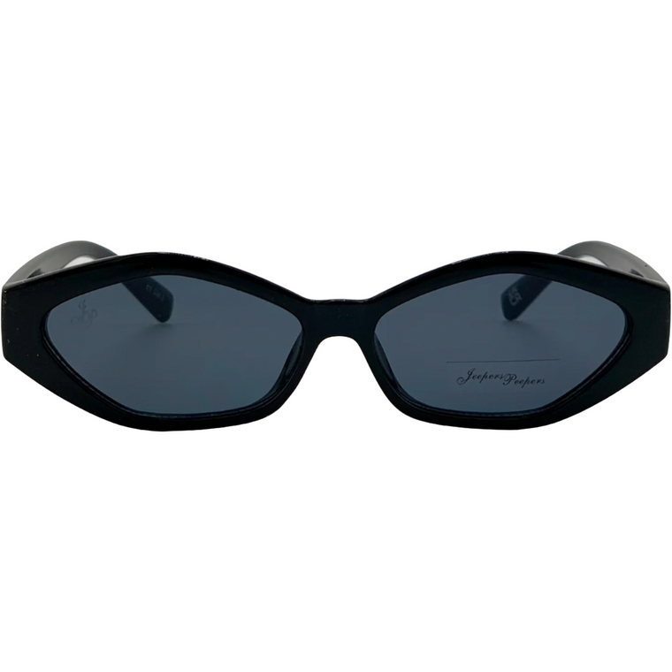 BLACK OVAL FRAME WITH GREY LENSES