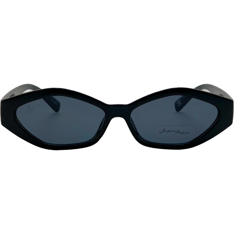 BLACK OVAL FRAME WITH GREY LENSES