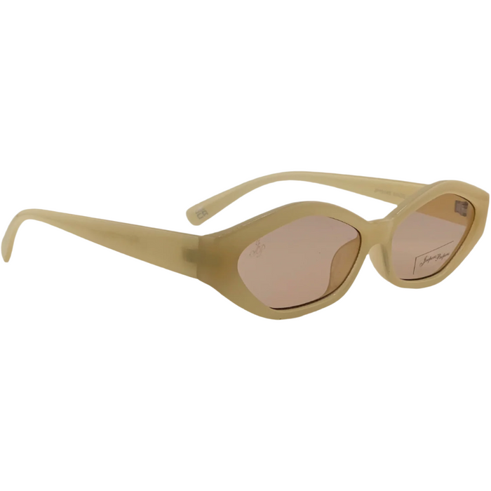 CREAM OVAL FRAME WITH LIGHT PINK LENSES