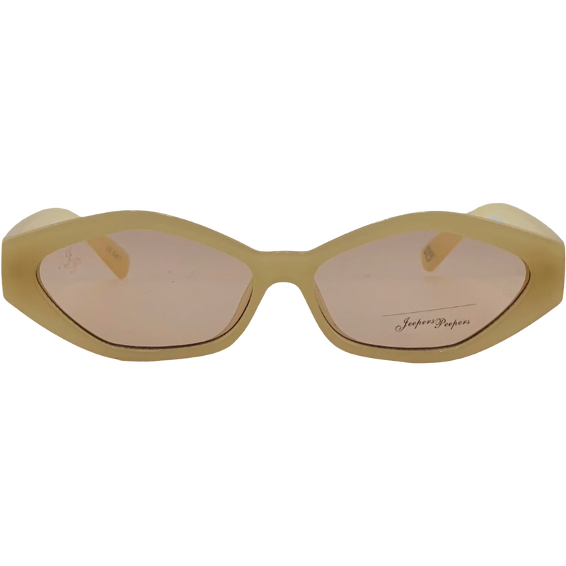CREAM OVAL FRAME WITH LIGHT PINK LENSES