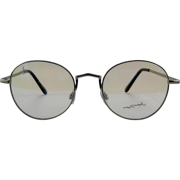 SILVER ROUND METAL FRAME WITH CLEAR BLUE LIGHT LENSES
