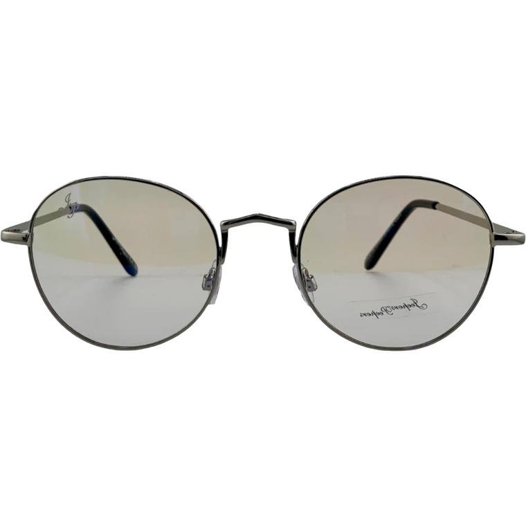 SILVER ROUND METAL FRAME WITH CLEAR BLUE LIGHT LENSES