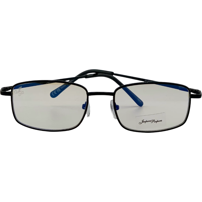 BLACK RECTANGLE FRAME WITH CLEAR BLUE LIGHT LENSES