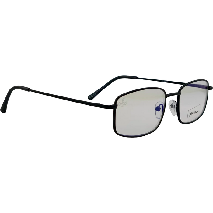 BLACK RECTANGLE FRAME WITH CLEAR BLUE LIGHT LENSES