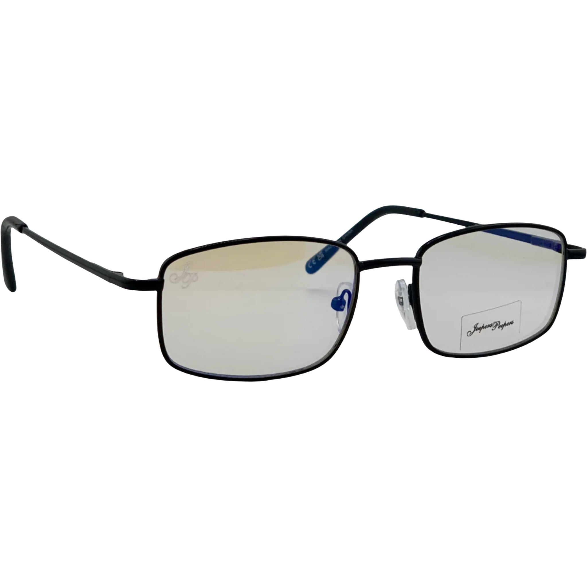 BLACK RECTANGLE FRAME WITH CLEAR BLUE LIGHT LENSES
