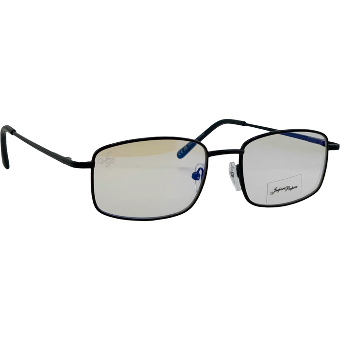 BLACK RECTANGLE FRAME WITH CLEAR BLUE LIGHT LENSES