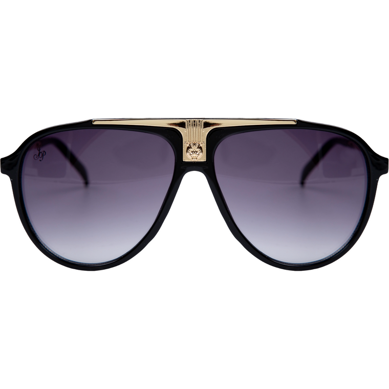 BLACK ROUND FRAME WITH PURPLE LENSES