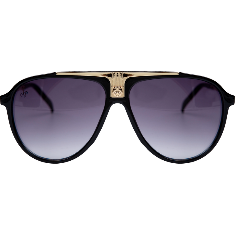 BLACK ROUND FRAME WITH PURPLE LENSES