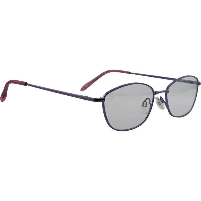 PURPLE METAL OVAL FRAME WITH CLEAR BLUE LIGHT LENSES
