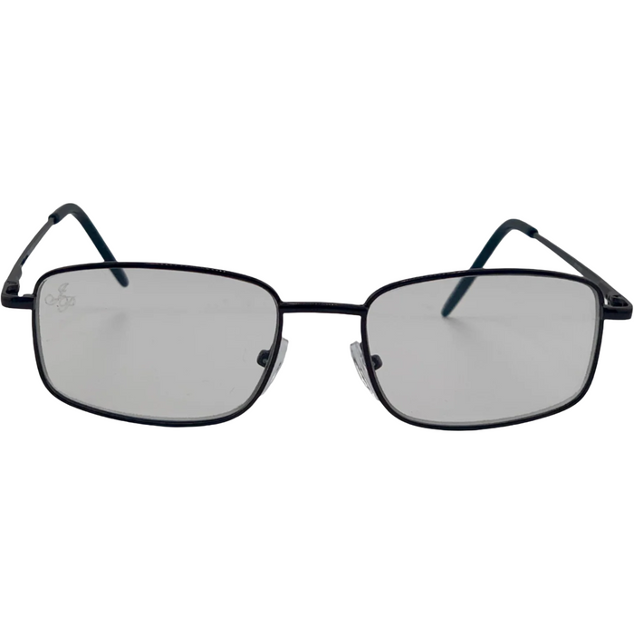 BLACK RECTANGLE FRAMES WITH CLEAR BLUE LIGHT LENSES