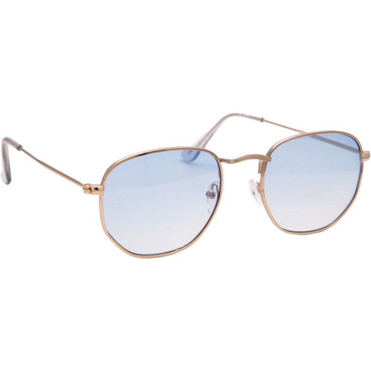 HEXAGON STYLE IN GOLD WITH BLUE LENSES