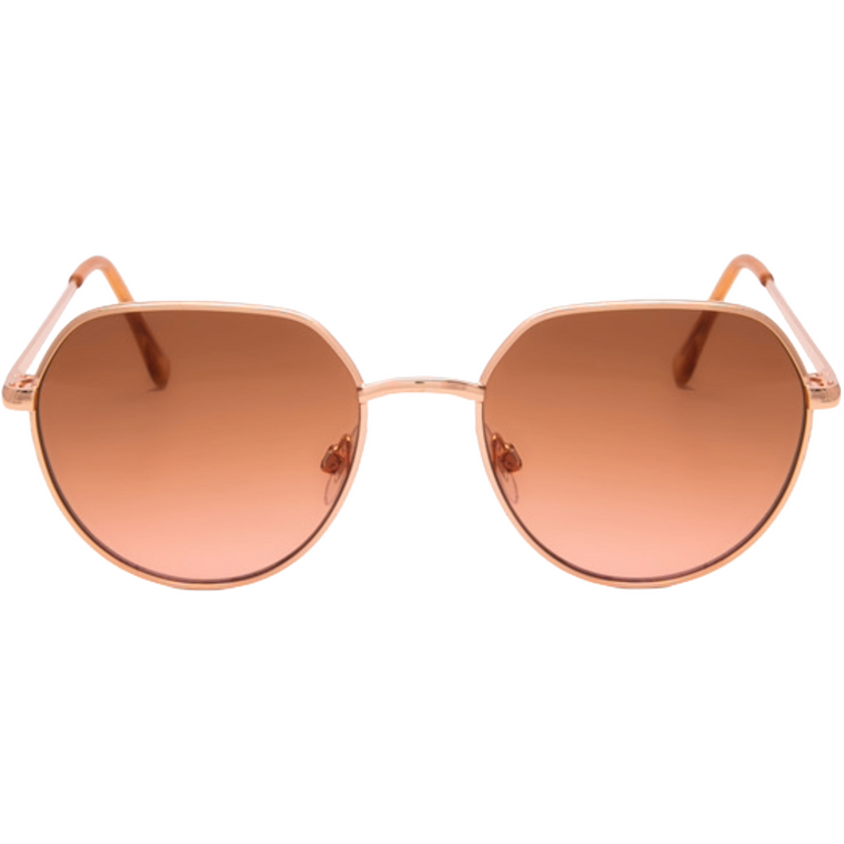 GOLD ROUND METAL FRAMES WITH ORANGE LENSES