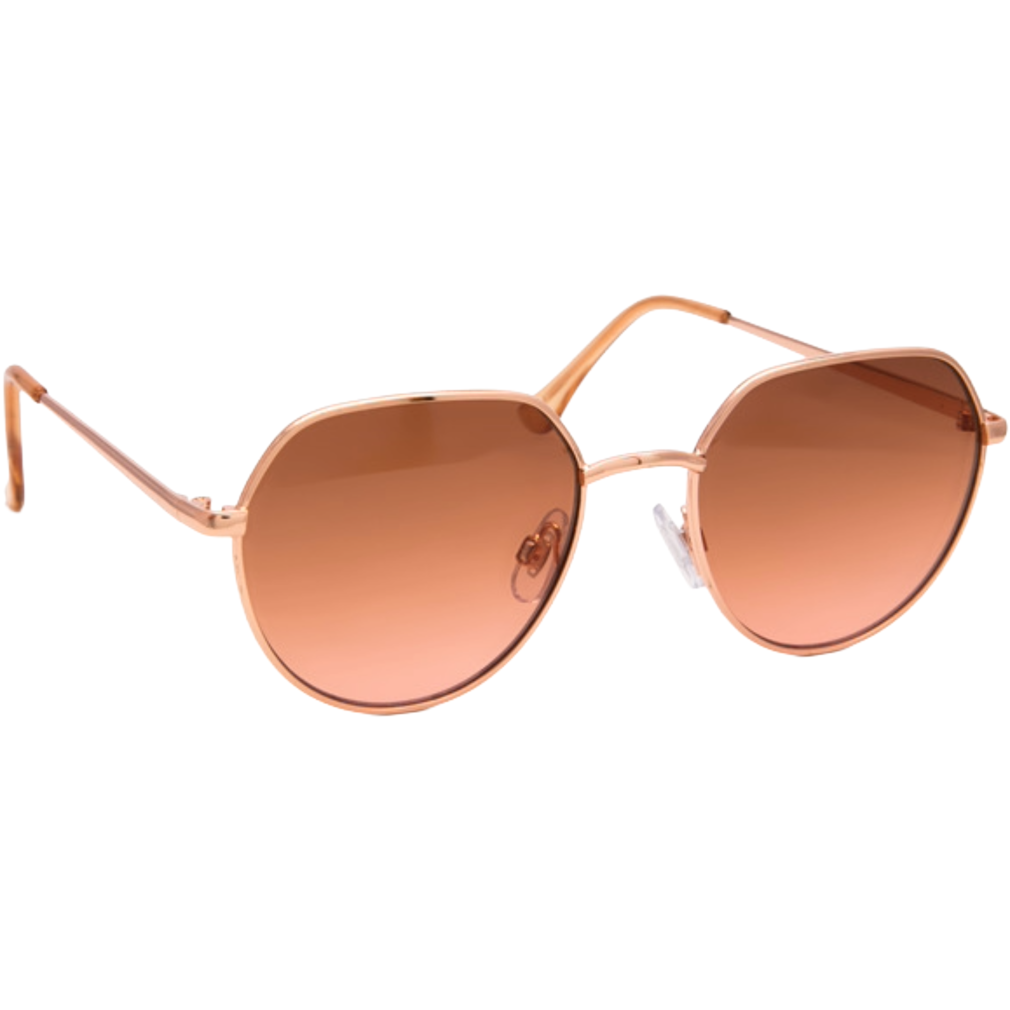 GOLD ROUND METAL FRAMES WITH ORANGE LENSES