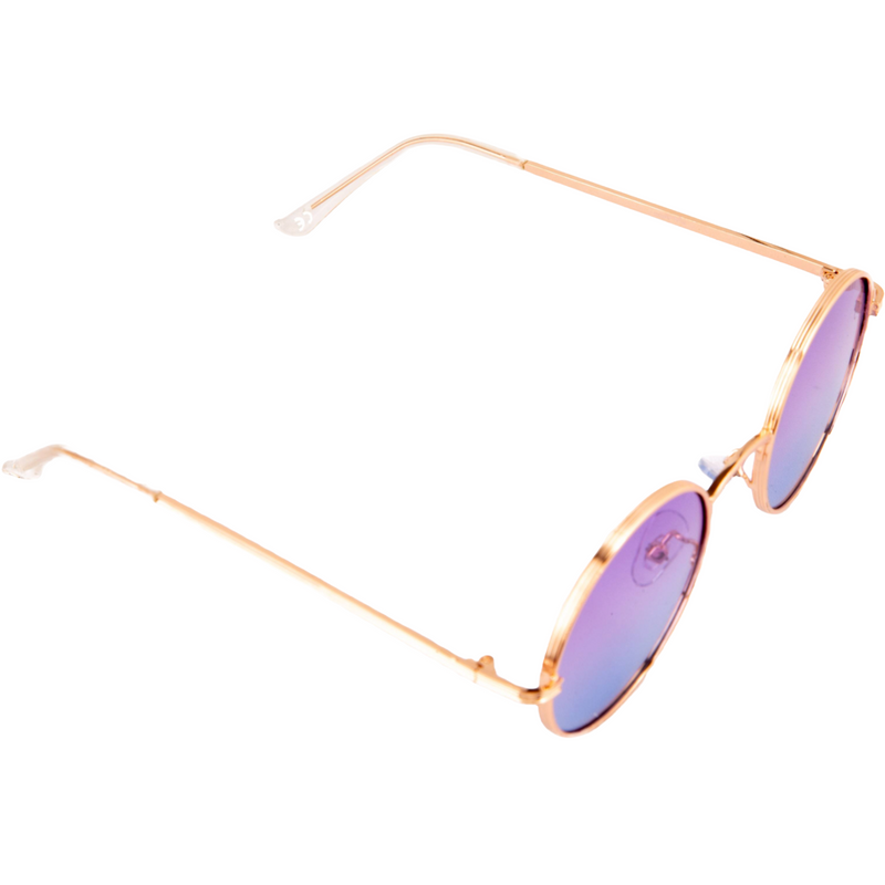 GOLD ROUND FRAME WITH PURPLE GRADIENT LENSES