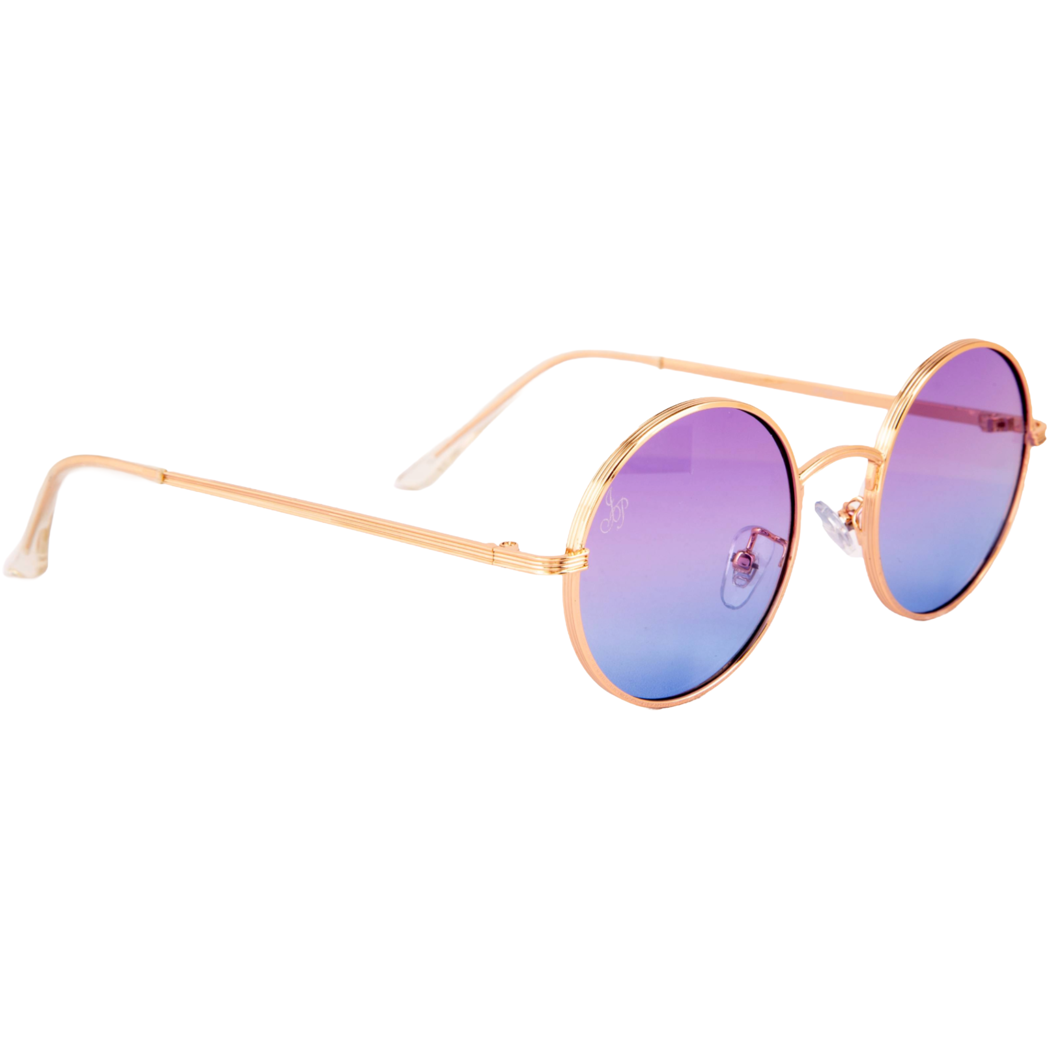 GOLD ROUND FRAME WITH PURPLE GRADIENT LENSES