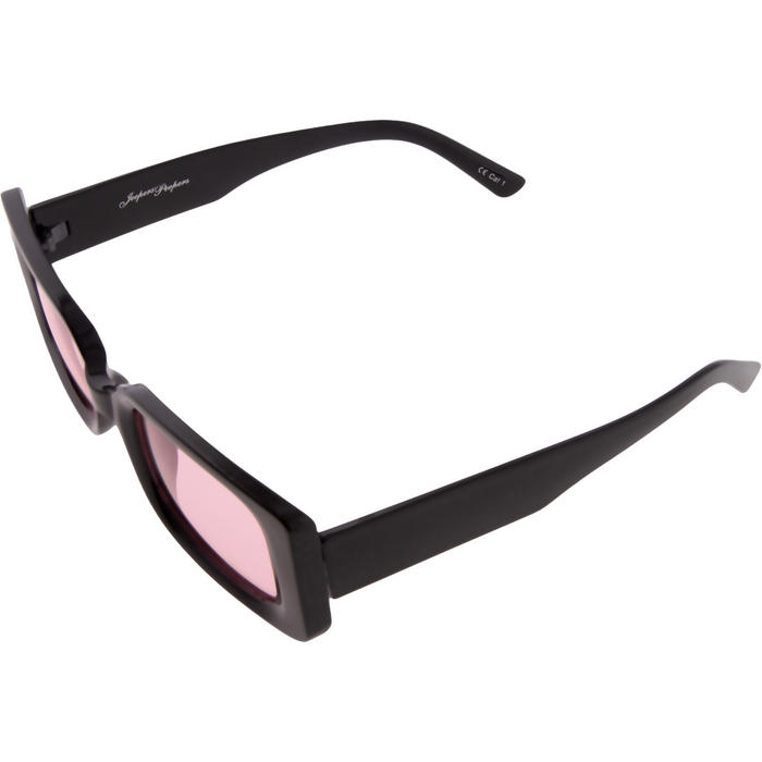 BLACK RECTANGLE FRAMES WITH PINK LENSES