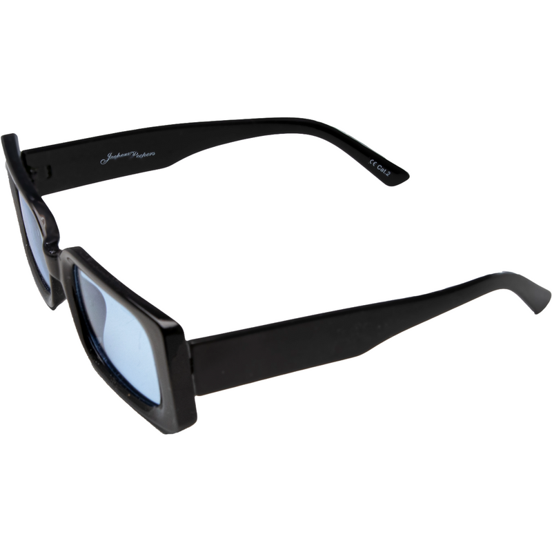 BLACK RECTANGLE FRAME WITH BLUE LENSES