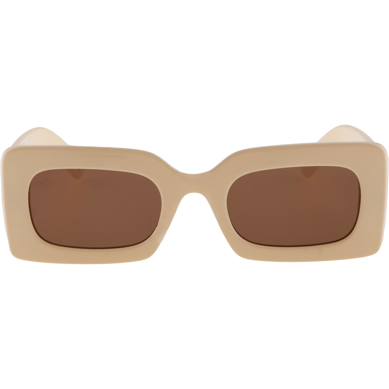 CHUNKY CREAM FRAME WITH BROWN LENSES