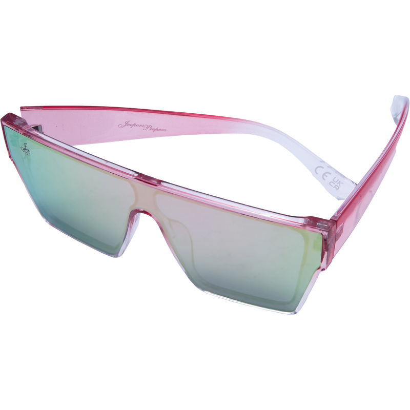 SQUARE FRAME IN PINK WITH PINK TO GREEN MIRROR LENSES