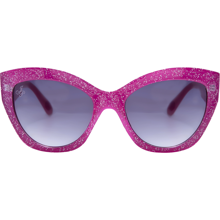PINK GLITTER CAT EYE FRAME WITH SMOKE LENSES