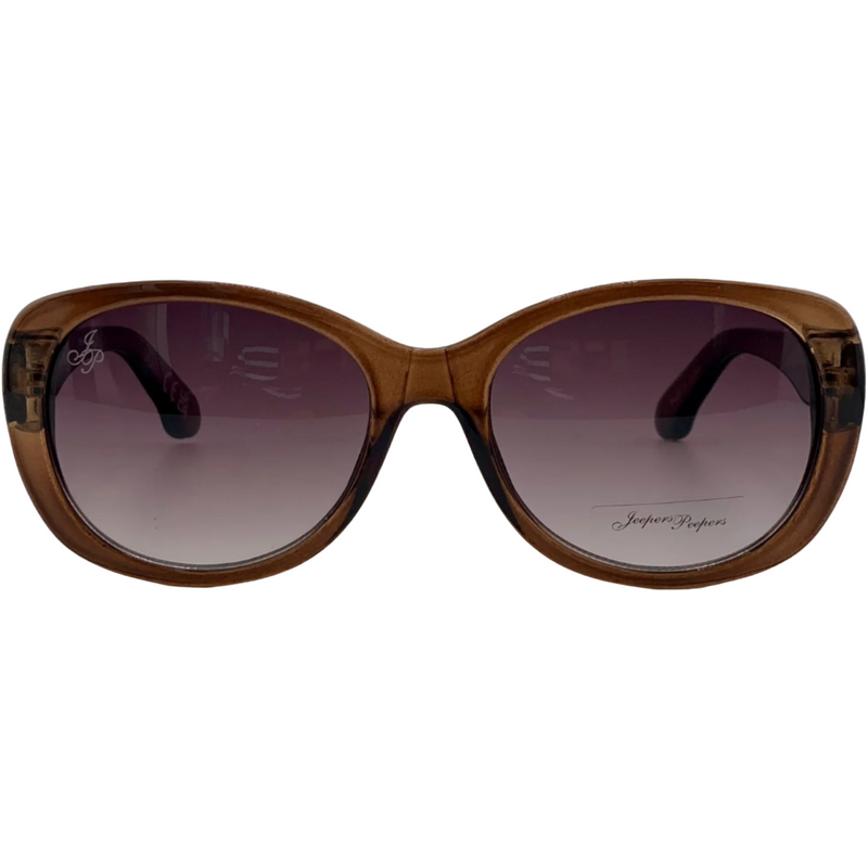 BROWN OVAL FRAME WITH PURPLE GRAD LENSES