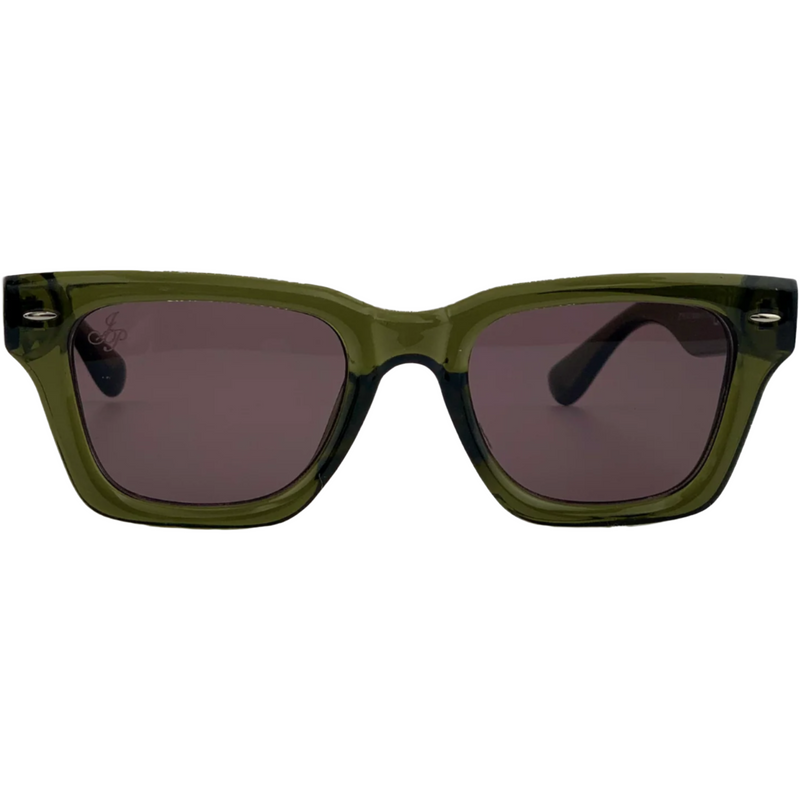 OLIVE SQUARE FRAMES WITH DARK LENSES