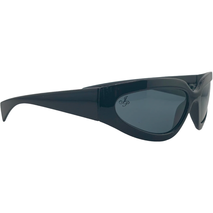 BLACK VISOR FRAME WITH BLACK LENSES