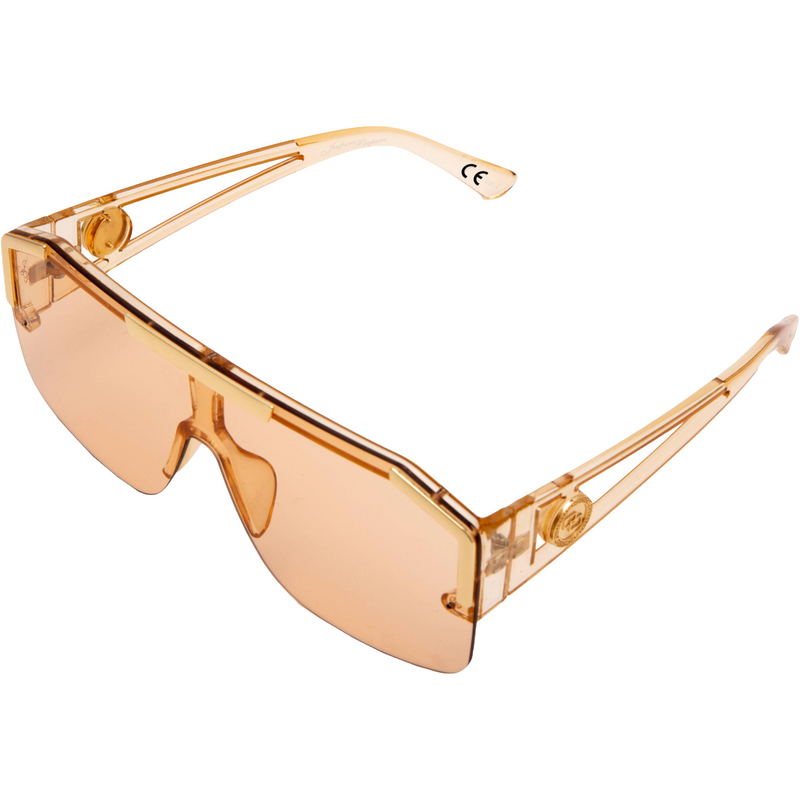 LARGE SQUARE VISOR IN BEIGE AND GOLD