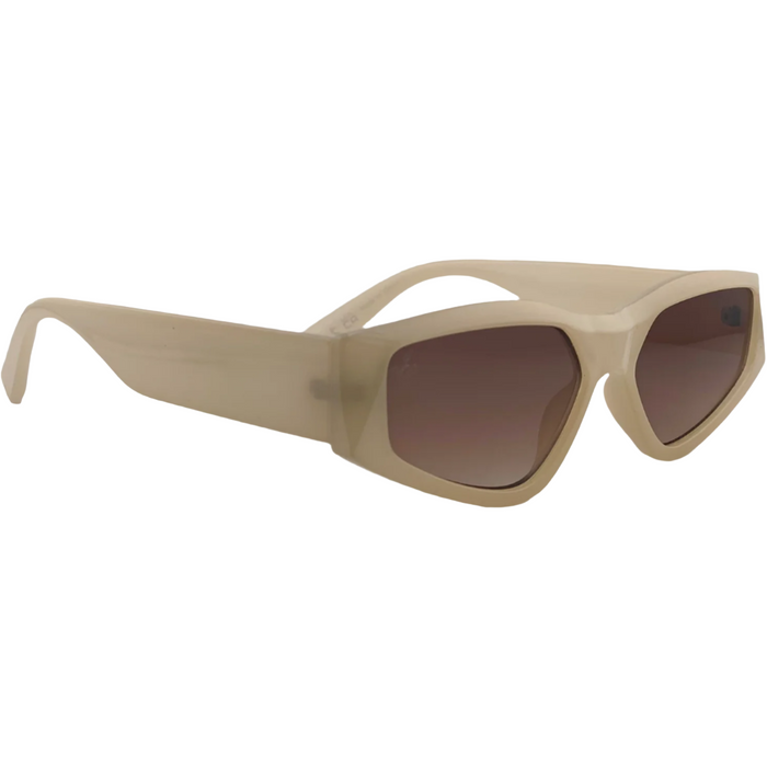 CREAM OVAL FRAME WITH BROWN LENSES