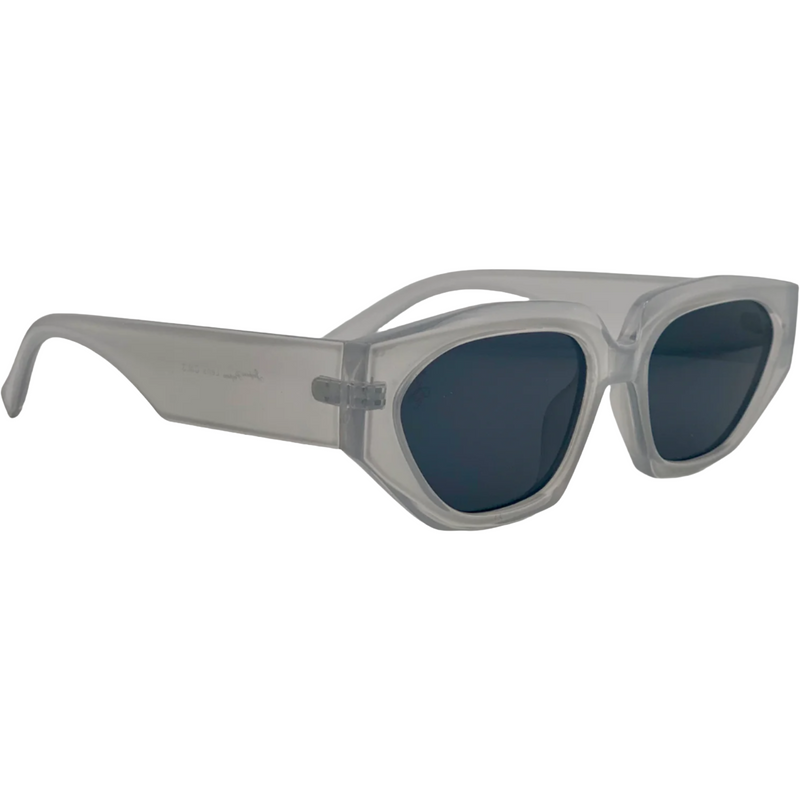LIGHT GREY OVAL FRAME WITH GREY LENSES